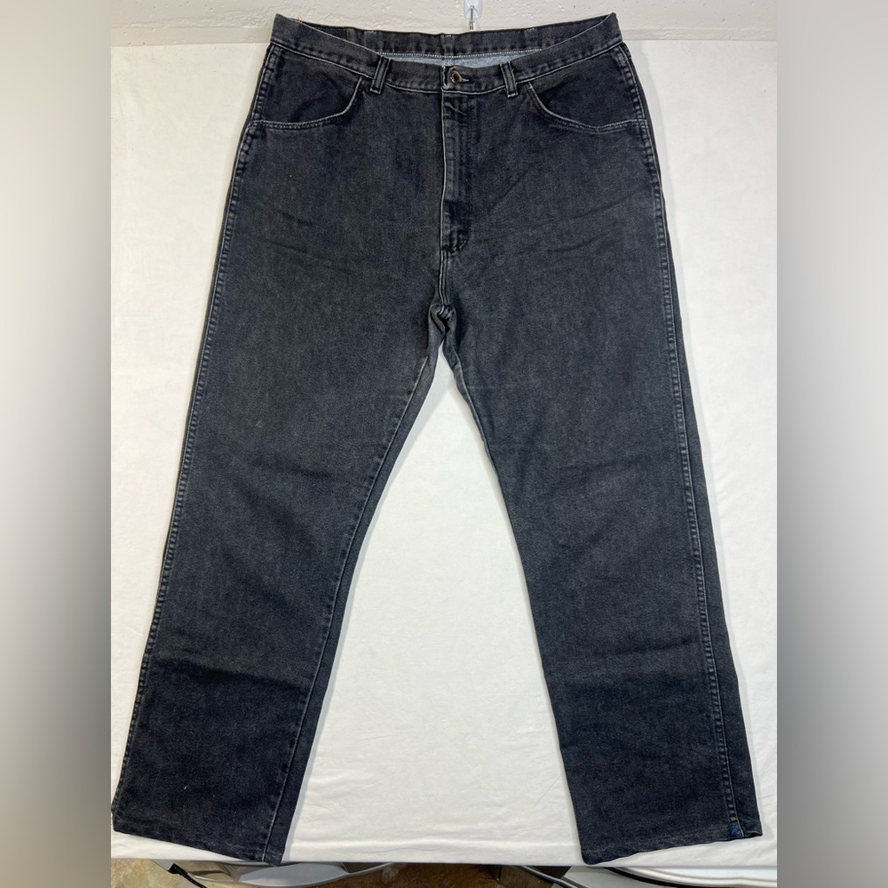 Wrangler Mens Classic Straight Jeans Black Regular Fit Denim
38x29.5